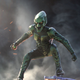 Willem Dafoe as Green Goblin on his glider in Spider-Man: No Way Home.